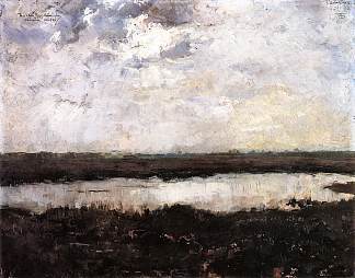 坎皮恩的池塘 A Pond in Campine (1884)，西奥·凡·莱西尔伯格