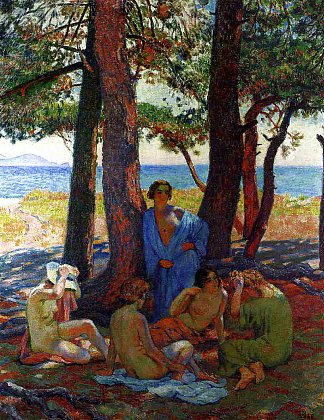 海边松树下的沐浴者 Bathers under the Pines by the Sea (1926)，西奥·凡·莱西尔伯格