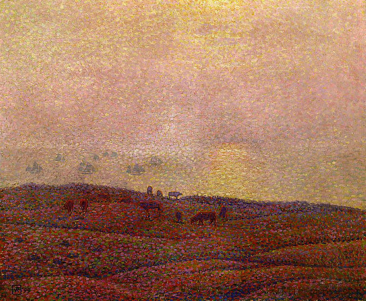 风景中的奶牛 Cows in a Landscape (1899)，西奥·凡·莱西尔伯格