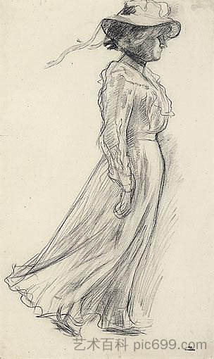 研究长廊 Etude pour La Promenade (c.1901),西奥·凡·莱西尔伯格