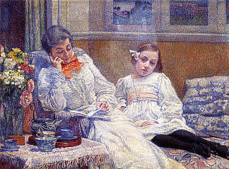 西奥·范·雷塞尔伯格夫人和她的女儿 Madame Theo van Rysselberghe and Her Daughter (1899)，西奥·凡·莱西尔伯格