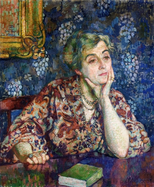 玛丽亚·范·雷塞尔伯格在泽西岛 Maria van Rysselberghe in Jersey (1907),西奥·凡·莱西尔伯格
