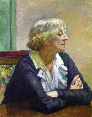 玛丽亚·范·雷塞尔伯格与交叉双臂 Maria Van Rysselberghe with Crossed Arms (1913)，西奥·凡·莱西尔伯格