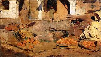 摩洛哥水果市场 Moroccan Fruit Market (c.1883)，西奥·凡·莱西尔伯格