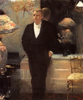 奥克塔夫·莫斯的肖像 Portrait of Octave Maus (1885)，西奥·凡·莱西尔伯格
