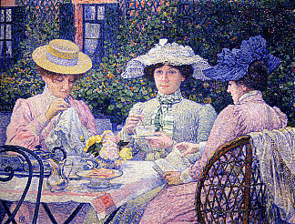 夏日下午（花园里的茶） Summer Afternoon (Tea in the Garden) (1901)，西奥·凡·莱西尔伯格