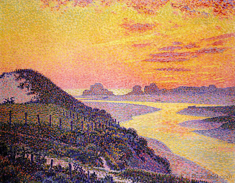 安布利采的日落 Sunset at Ambletsuse (1899)，西奥·凡·莱西尔伯格