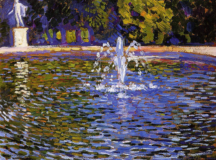 喷泉 - 波茨坦无苏西公园 The Fountain - Parc Sans Souci at Potsdam (1902)，西奥·凡·莱西尔伯格