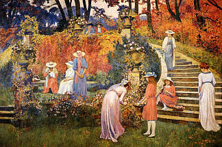 埃松的费利西安罗普斯花园 The Garden of Felicien Rops at Essone (1910)，西奥·凡·莱西尔伯格