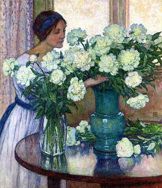 白牡丹 White Peonies (1913)，西奥·凡·莱西尔伯格