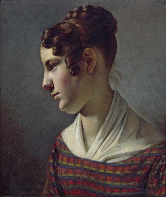 一个女孩的肖像 Portrait of a girl (c.1820 - 1825)，西奥多·利奥波德·韦勒
