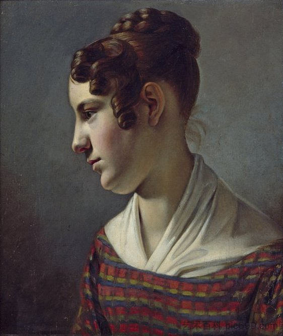 一个女孩的肖像 Portrait of a girl (c.1820 - 1825),西奥多·利奥波德·韦勒