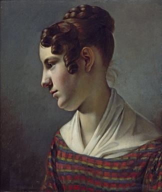 一个女孩的肖像 Portrait of a girl (c.1820 – 1825)，西奥多·利奥波德·韦勒