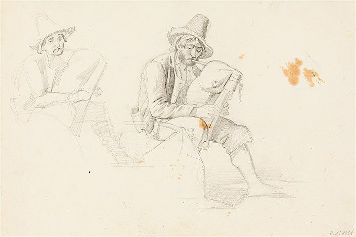 风笛手研究 Studies on a bagpiper (1851)，西奥多·利奥波德·韦勒