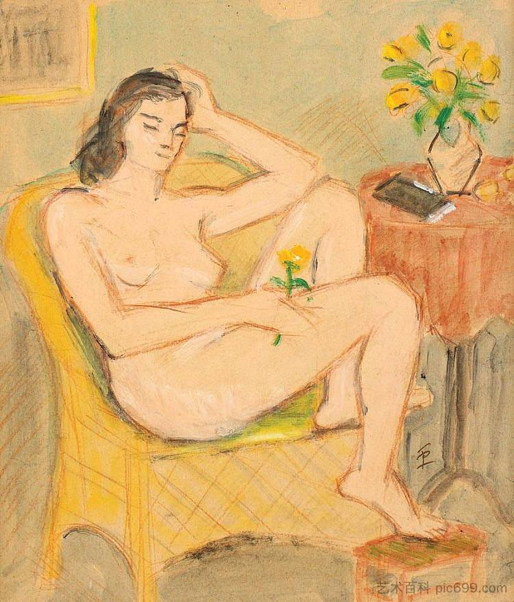 椅子上的裸体 Nude in Chair，西奥多·帕拉迪