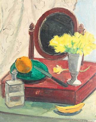 静物与水仙和镜子 Still Life with Narcissus and Mirror (1940)，西奥多·帕拉迪