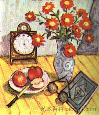 静物与红花 Still Life with Red Flowers，西奥多·帕拉迪