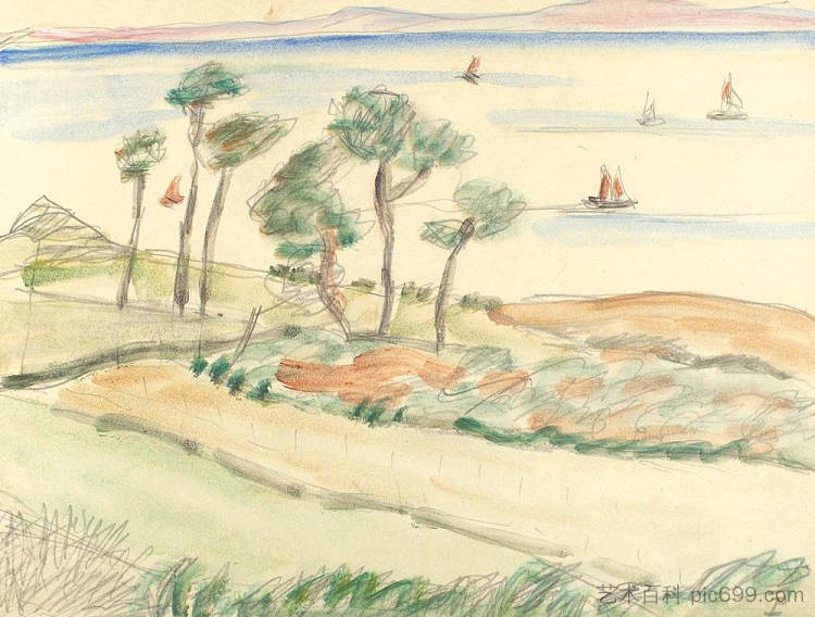 眺望地中海 View Towards the Mediterranean Sea (1930)，西奥多·帕拉迪