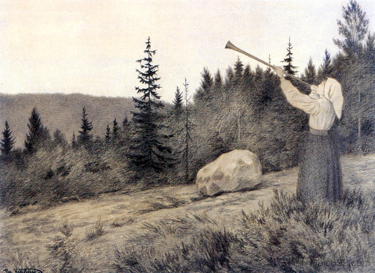 山上响起号角 Up in the Hills a Clarion Call rings out (1900)，蒂奥多·吉特尔森