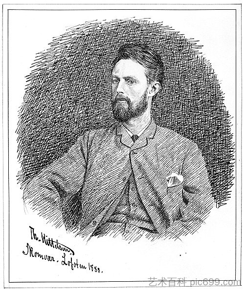 自画像 Selvportrett (1888),蒂奥多·吉特尔森