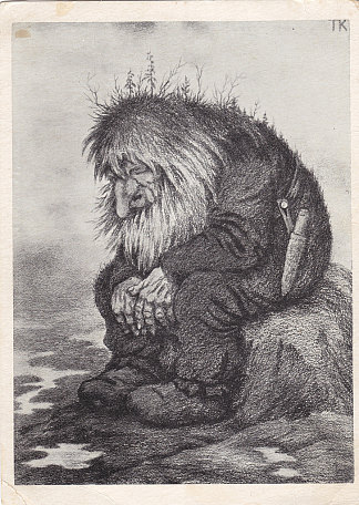 巨魔想知道他多大了——思考它多大的巨魔 Troll wonders how old he is – Trollet som grunner på hvor gammelt det er (1911)，蒂奥多·吉特尔森