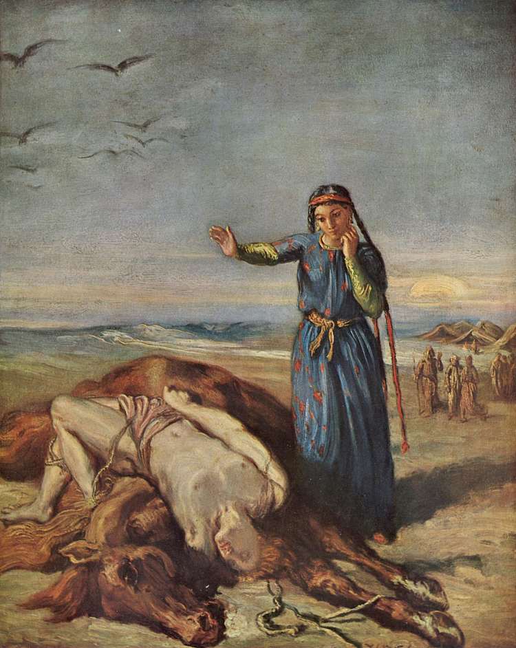 马泽帕尸体上的哥萨克女孩 Cossack girl at Mazeppa 's body (1851)，狄奥多·夏塞希奥