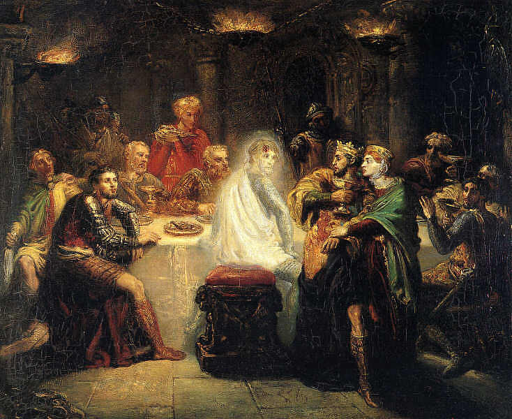 麦克白看到银行的幽灵 Macbeth seeing the specter of Banco (1854)，狄奥多·夏塞希奥
