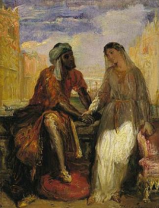 奥赛罗和苔丝狄蒙娜在威尼斯 Othello and Desdemona in Venice (1850)，狄奥多·夏塞希奥