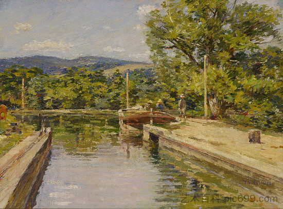 运河场景 Canal Scene (1893)，西奥多·罗宾逊