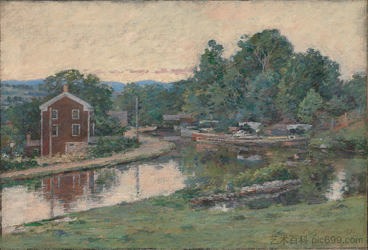 Night at the Lock， Napanoch， New York Evening at the Lock, Napanoch, New York (1893)，西奥多·罗宾逊