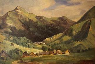 维杰里景观，圣托瓦尔山谷，奥弗涅 Landscape at Vigerie, valley Santoire, Auvergne (c.1830; France                     )，西奥多·卢索