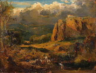 圣文森特山谷中的马赫克岩石 Malhec rocks in the Valley of Saint-Vincent (c.1830; France                     )，西奥多·卢索