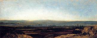 巴黎郊区的全景景观 Panoramic Landscape on the Outskirts of Paris (c.1829)，西奥多·卢索