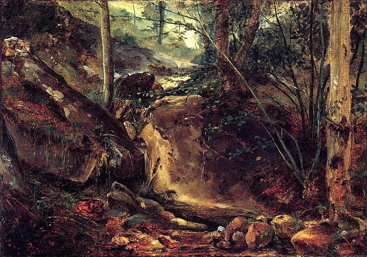 奥弗涅的山间溪流 Mountain stream in Auvergne (1830)，西奥多·卢索