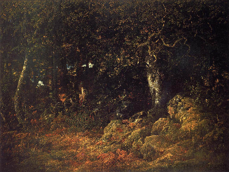 岩石中的橡树 The Oak in the Rocks (1860)，西奥多·卢索