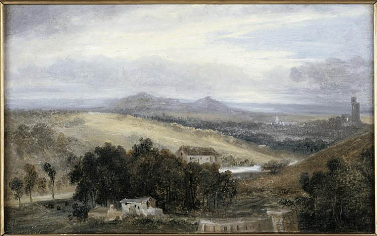 奥弗涅景观 （Puy 附近） Landscape in Auvergne (near Puy) (c.1830)，西奥多·卢索