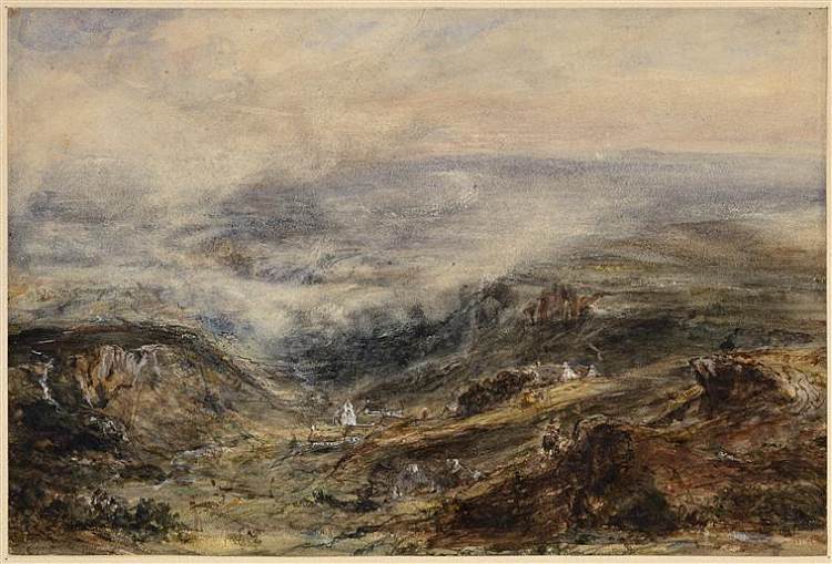 奥弗涅的风景 Landscape in Auvergne (c.1830)，西奥多·卢索