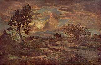 阿邦的日落 Sunset at Arbonne (c.1845 – c.1848)，西奥多·卢索