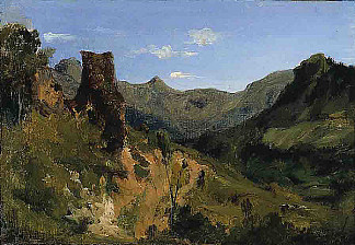 奥弗涅山脉的山谷 Valley in the Auvergne Mountains (1830)，西奥多·卢索