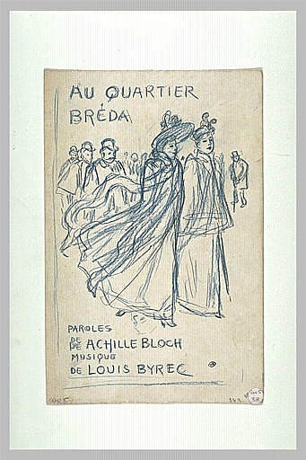 在布雷达区素描 Au Quartier Breda sketch (1893)，索菲尔·史坦林