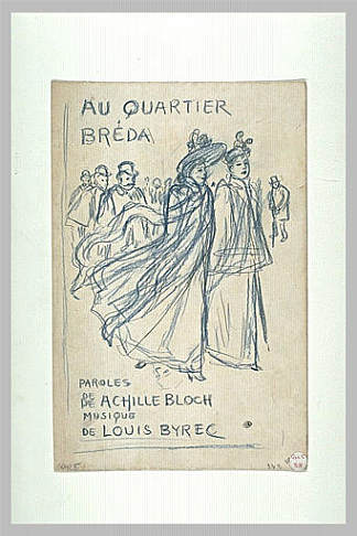 在布雷达区素描 Au Quartier Breda  sketch (1893)，索菲尔·史坦林