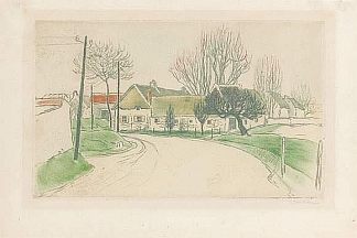 村口的房子 La Maison a L’Entree du Village (1902)，索菲尔·史坦林