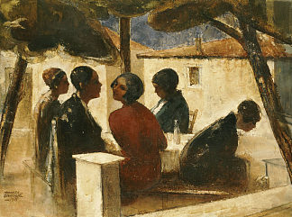 年轻人在加拉齐玩得开心 Youths Enjoying Themselves in Galatsi (1935)，奥弗拉斯特
