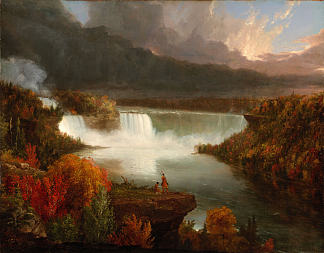 尼亚加拉大瀑布的远景 Distant View of Niagara Falls (1830)，托马斯·科尔