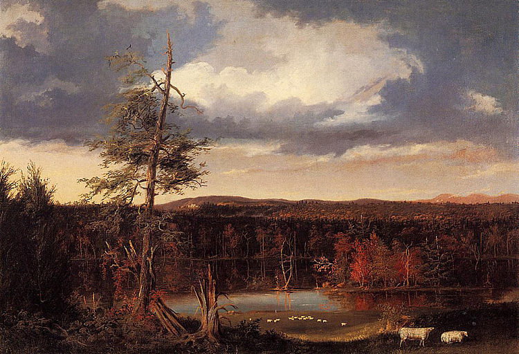 风景，远处费瑟斯顿豪先生的座位 Landscape, the Seat of Mr Featherstonhaugh in the Distance (1826)，托马斯·科尔