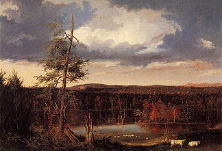 风景，远处费瑟斯顿豪先生的座位 Landscape, the Seat of Mr Featherstonhaugh in the Distance (1826)，托马斯·科尔