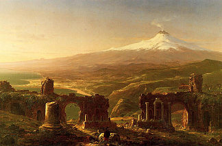 陶尔米纳的安泰山 Mount Aetna from Taormina (1843)，托马斯·科尔