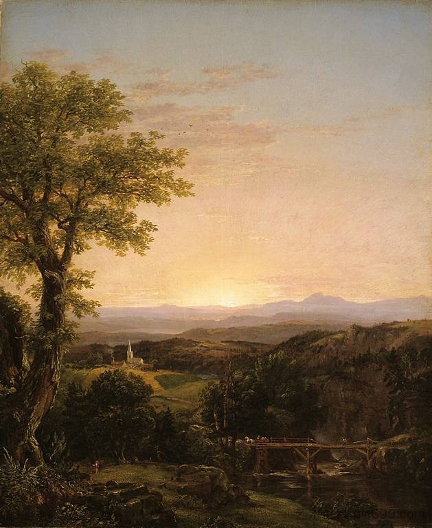 新英格兰风光 New England Scenery (1839)，托马斯·科尔