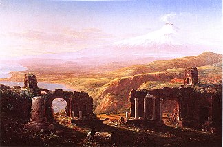 从陶尔米纳看埃特纳火山 View of Mount Etna from Taormina (1837)，托马斯·科尔