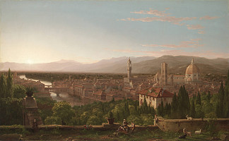 从圣米尼亚托看佛罗伦萨 View of Florence from San Miniato (1837)，托马斯·科尔